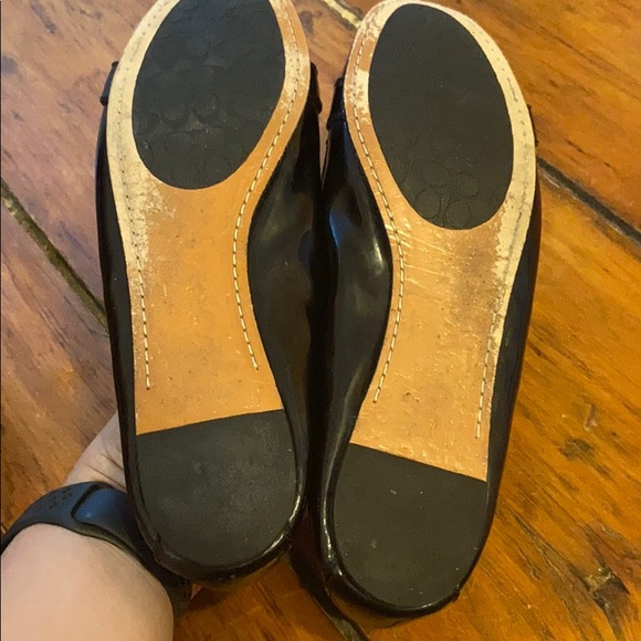 Coach Black Patent Leather Loafers. - Picture 2 of 8